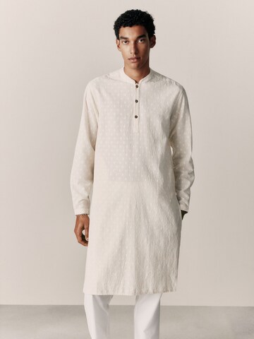 Next Regular fit Button Up Shirt in Beige: front