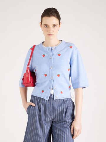 OBJECT Gebreid vest 'OBJThess' in Blauw: voorkant