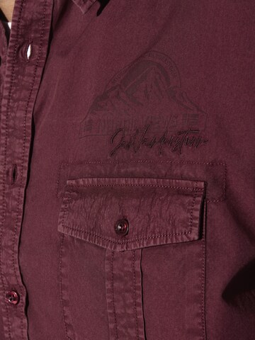 Jan Vanderstorm Comfort fit Button Up Shirt 'Kurvin' in Red