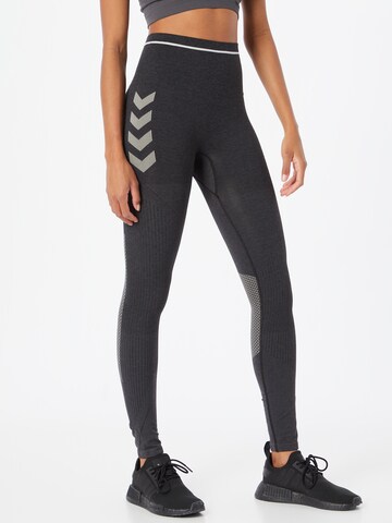 Hummel Skinny Sportbroek 'Hana' in Zwart: voorkant