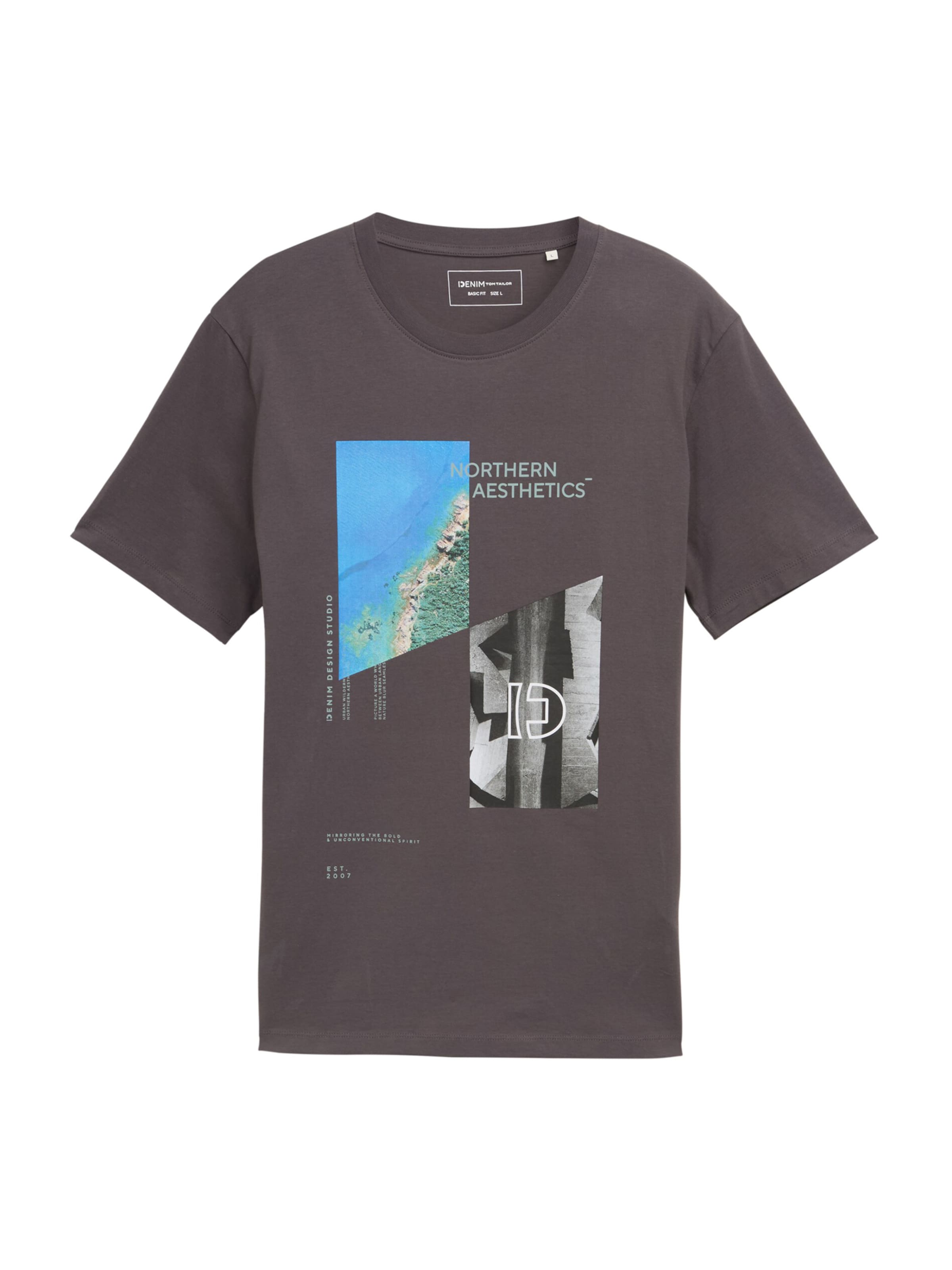 TOM TAILOR DENIM Shirt in Grey: front