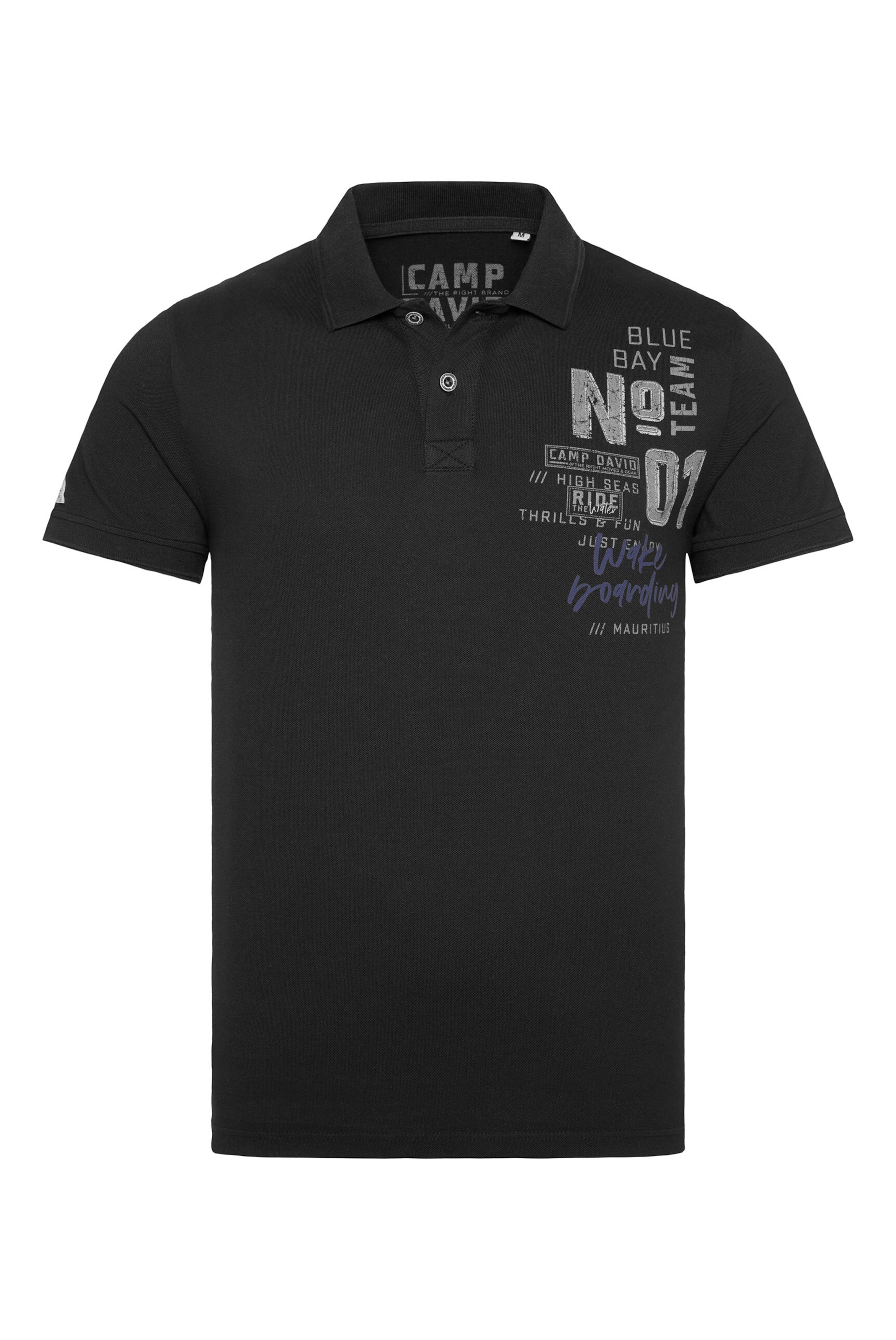 CAMP DAVID Poloshirt in Schwarz: Vorderseite