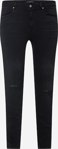 ONLY Carmakoma - Slimfit Vaquero en negro: frente