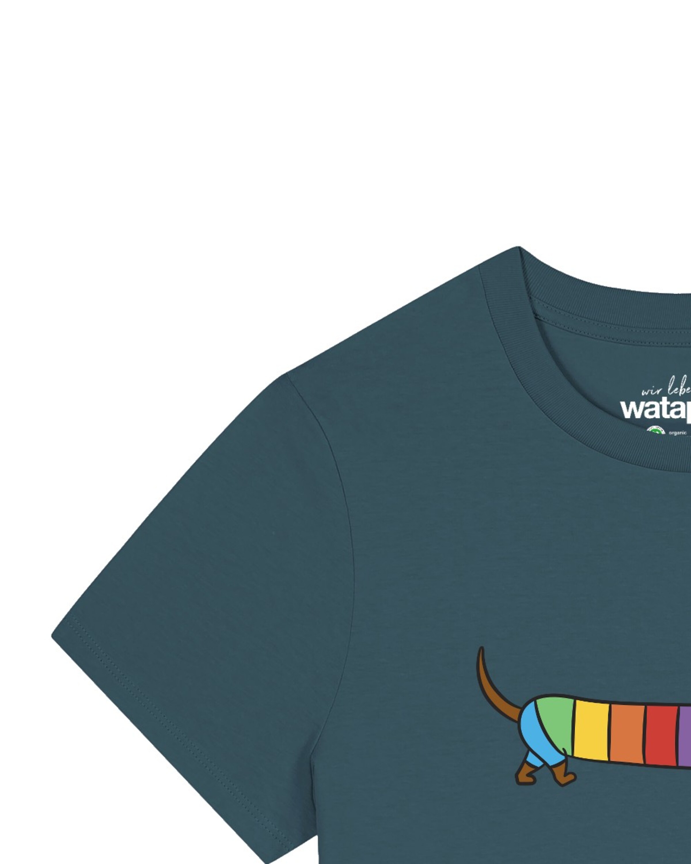 Watapparel Shirt 'Regenbogen Dackel' in Blue