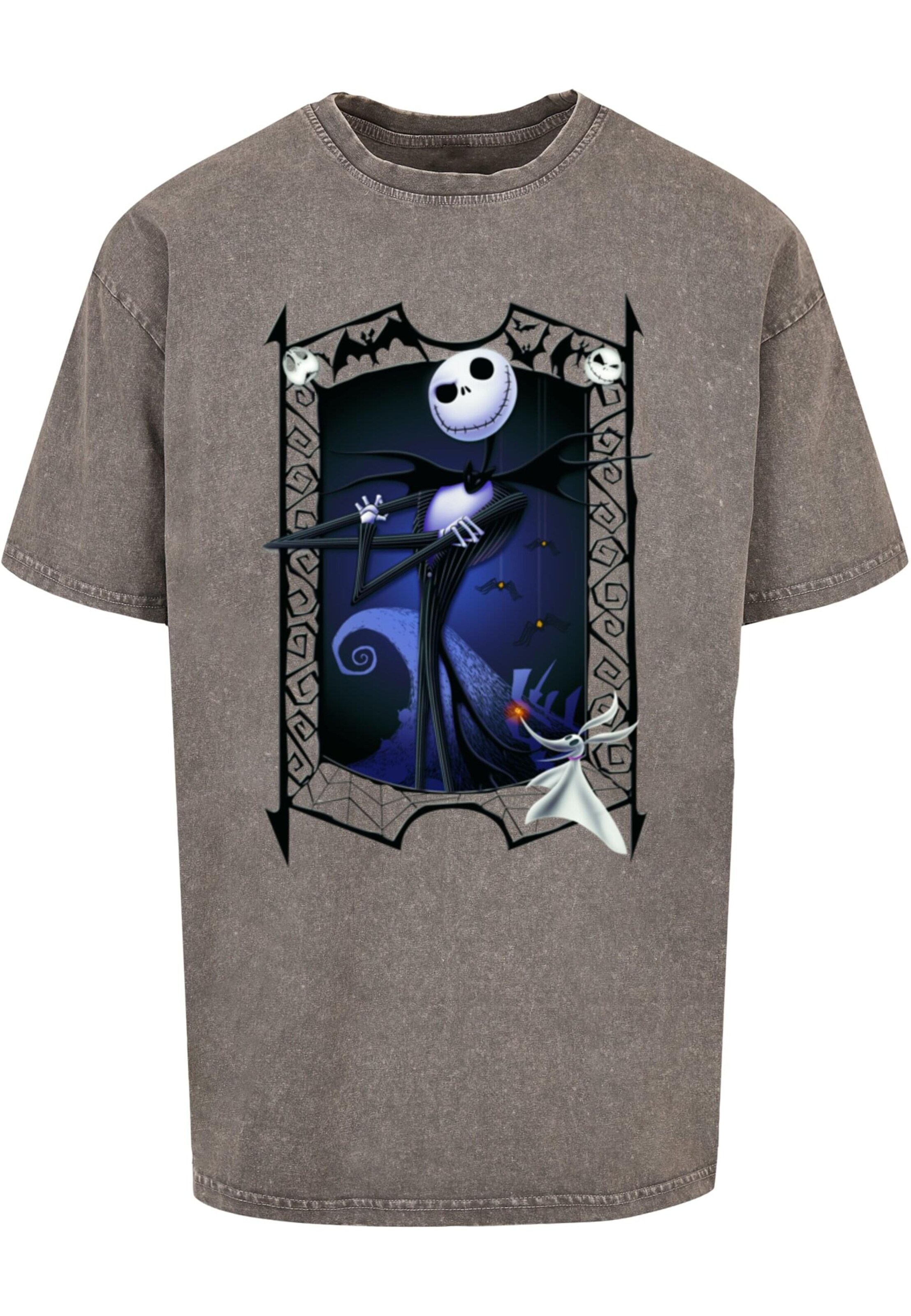 ABSOLUTE CULT T-Shirt 'The Nightmare Before Christmas - Pumpkin King' in Grau: Vorderseite