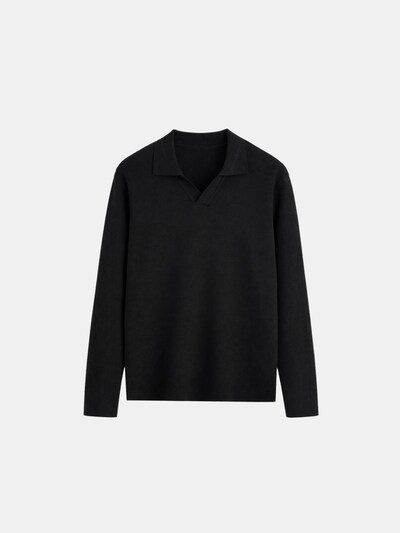 Richesse Shirt 'VALERO KNITTED POLO | BLACK' in S in de kleur Zwart, Productweergave