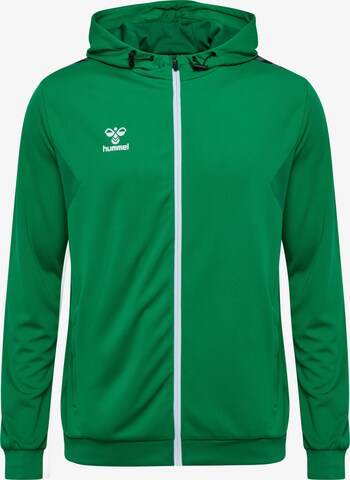 Hummel Athletic Zip-Up Hoodie 'AUTHENTIC' in Green: front