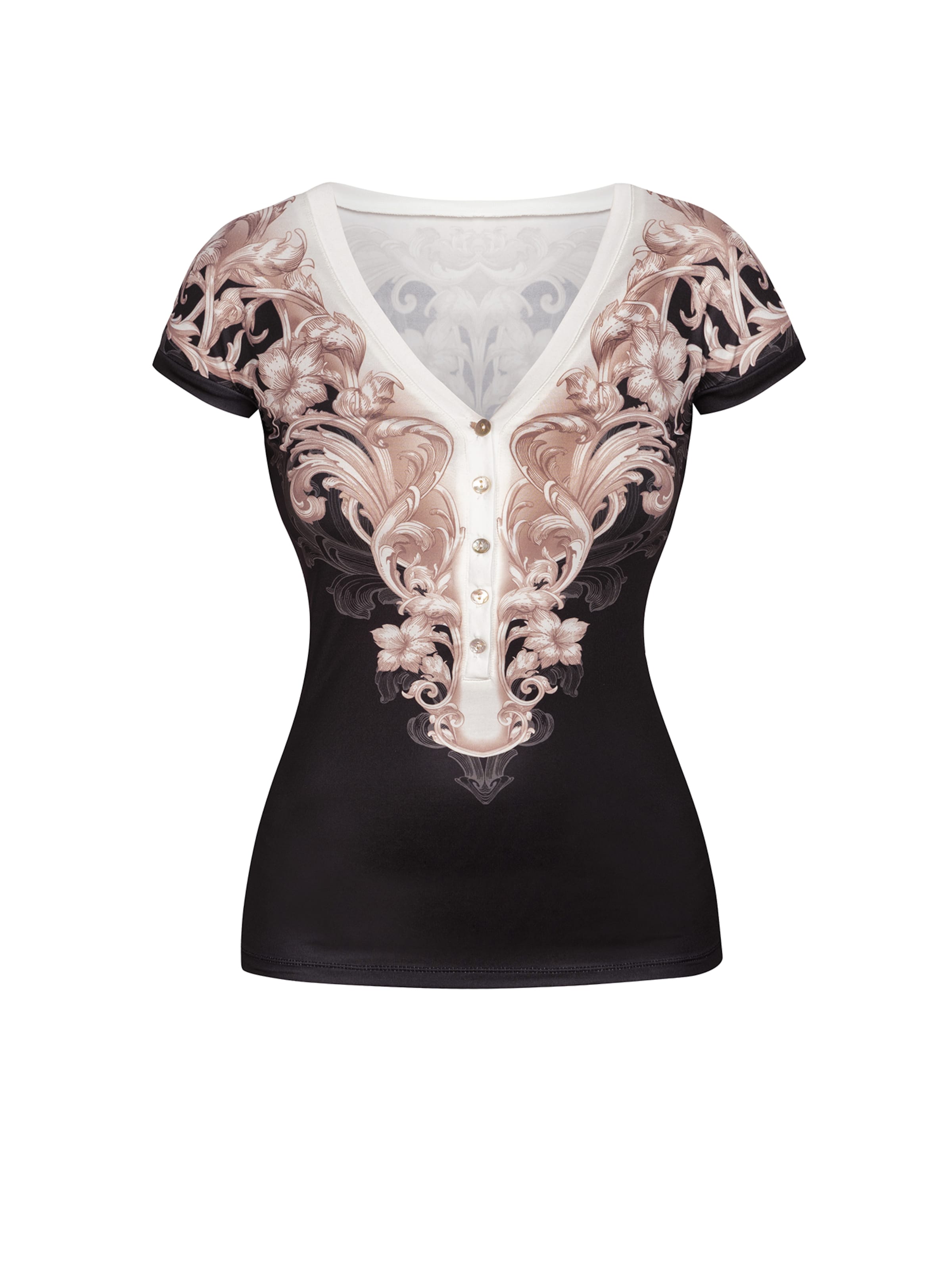 JIORO Haut 'BAROQUE PEARL' en noir, Vue avec produit