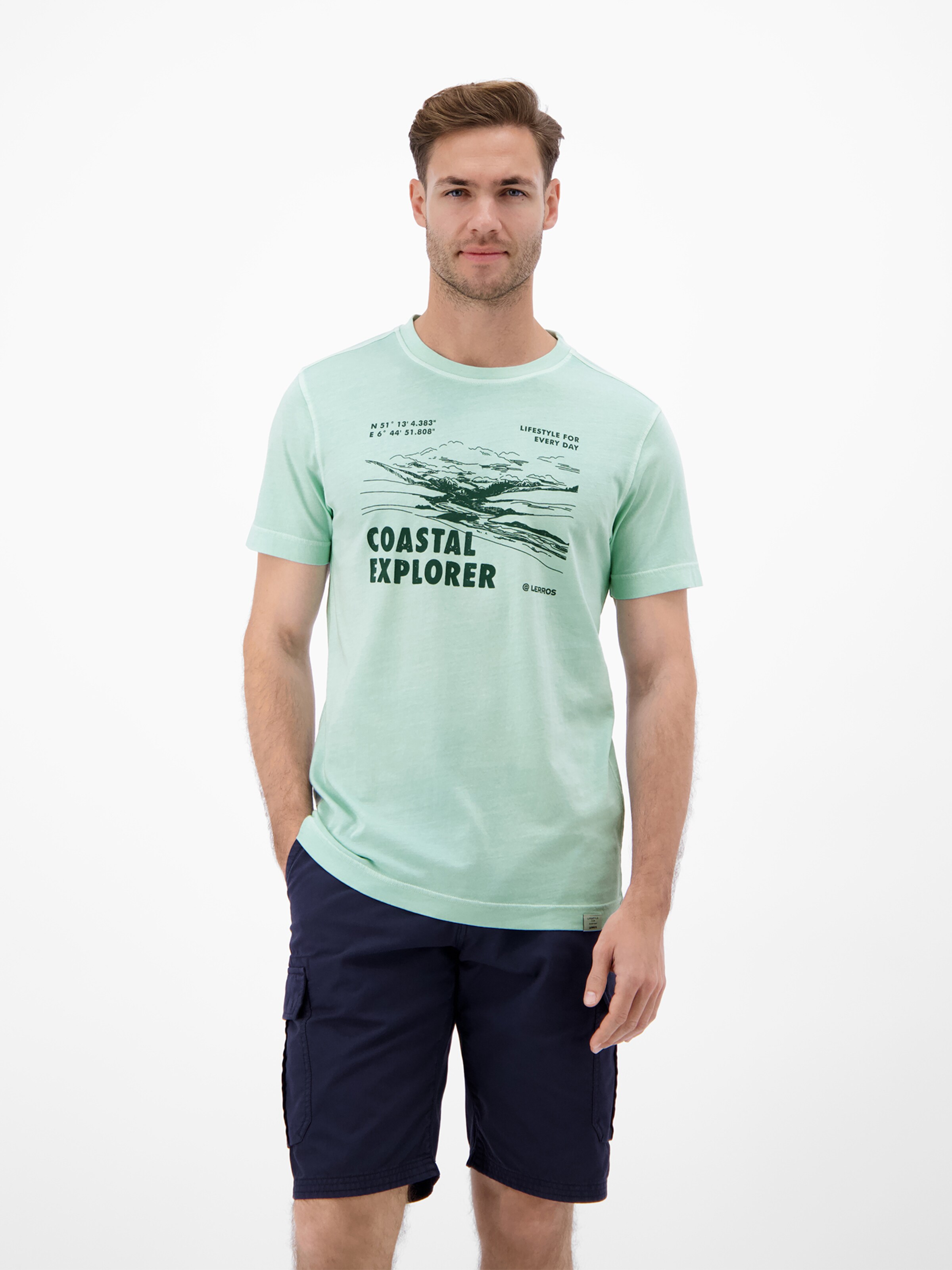 LERROS Shirt in Groen: voorkant