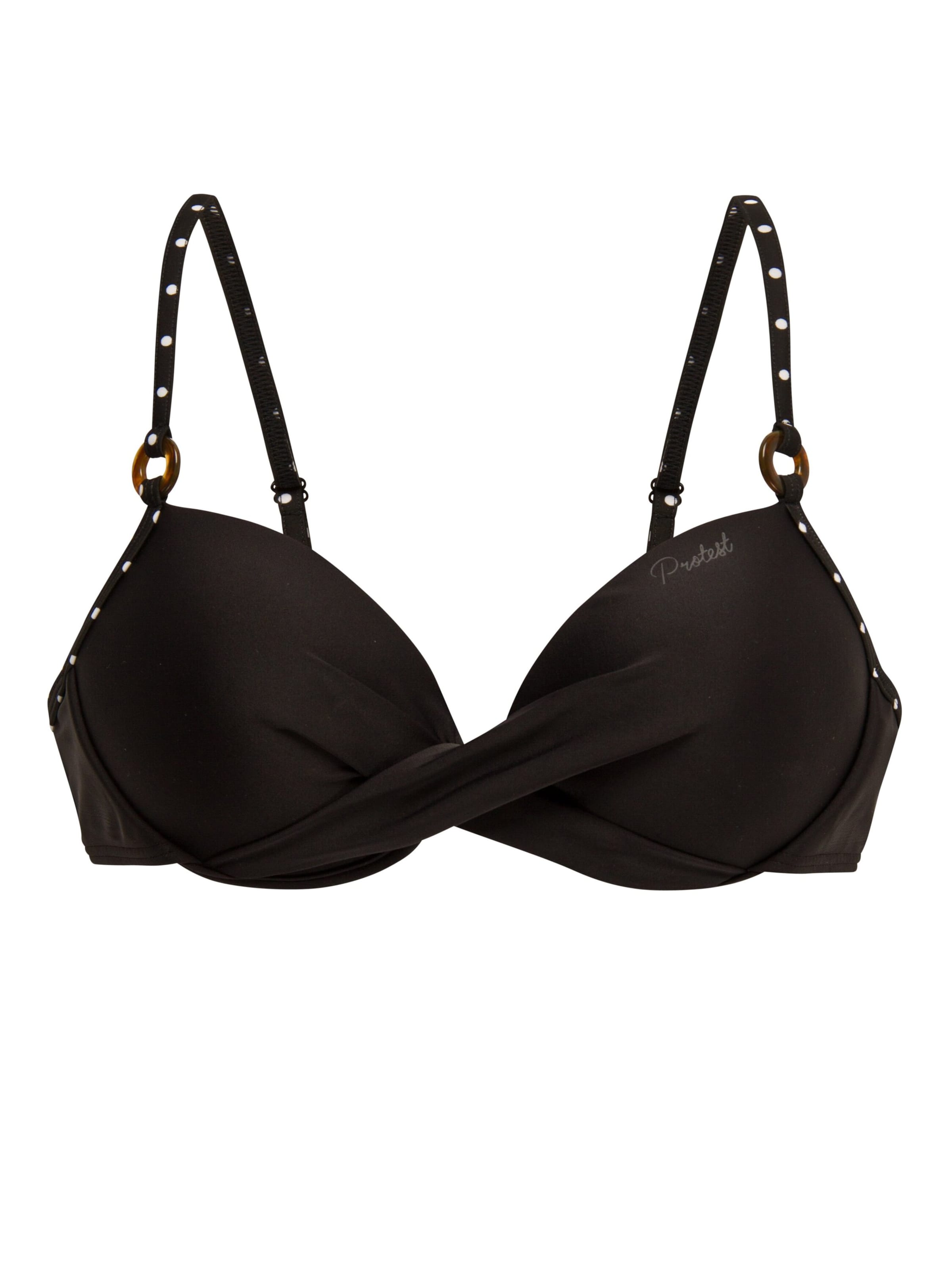 PROTEST Bikini top 'MM BAKAS CCUP' in Black: front