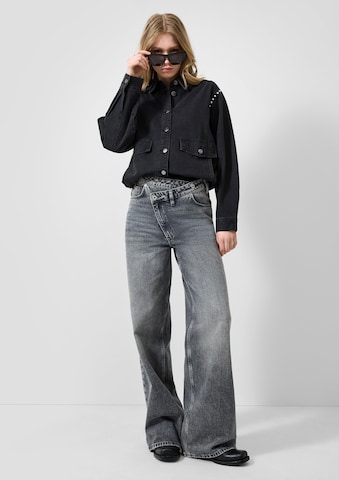 QS Wide leg Jeans 'Catie' in Grijs