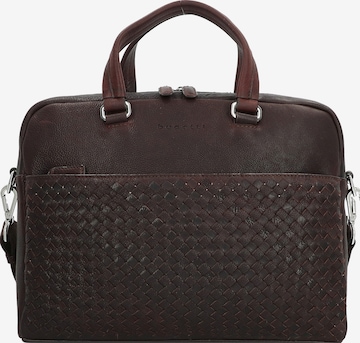 bugatti Document Bag 'Woven' in Brown: front