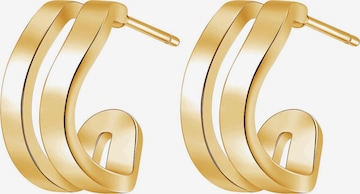 Boucles d'oreilles 'Wave Hoop' Hey Happiness en or : devant