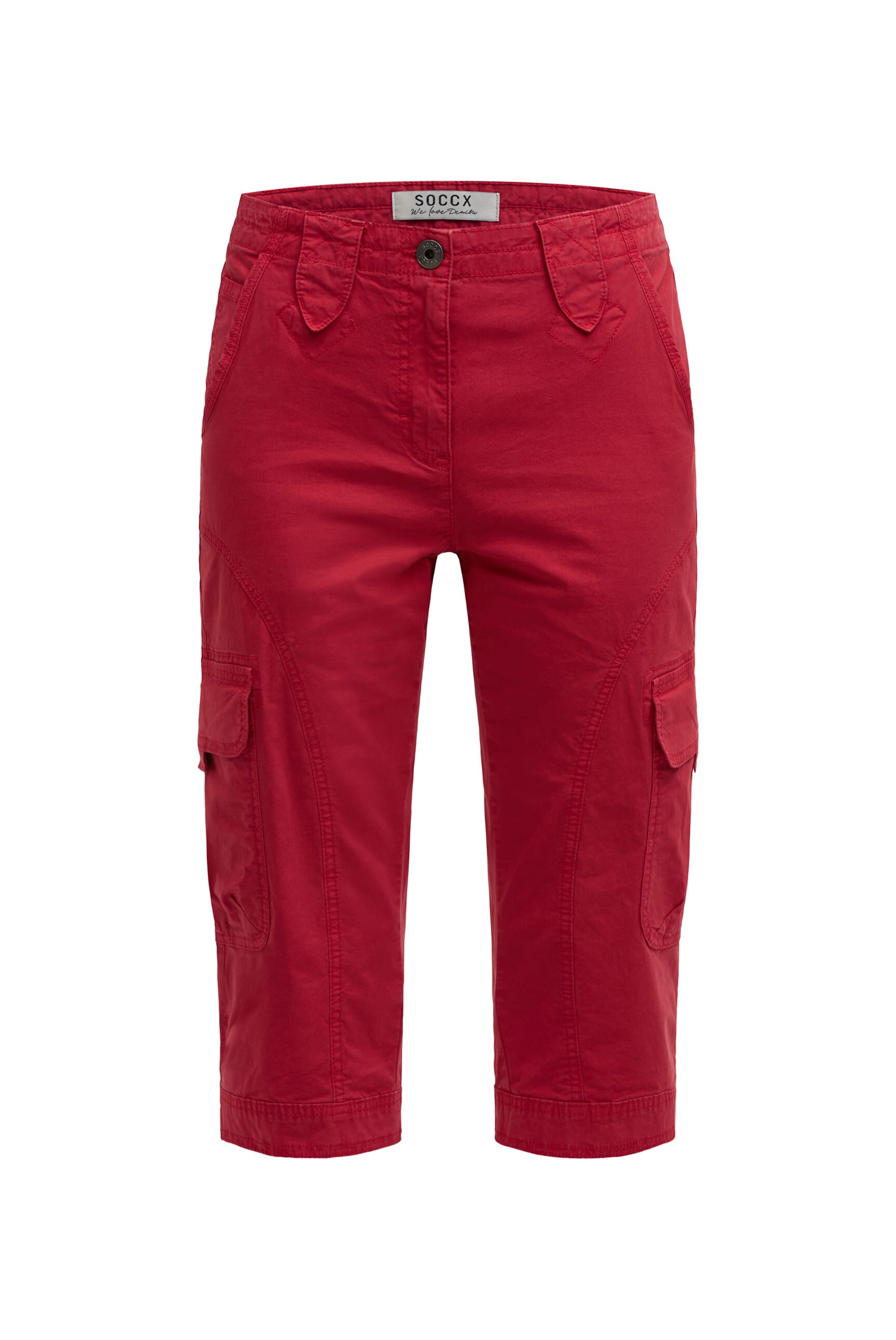 Soccx Regular Basic Skaterhose mit Beintaschen in Rot: Vorderseite