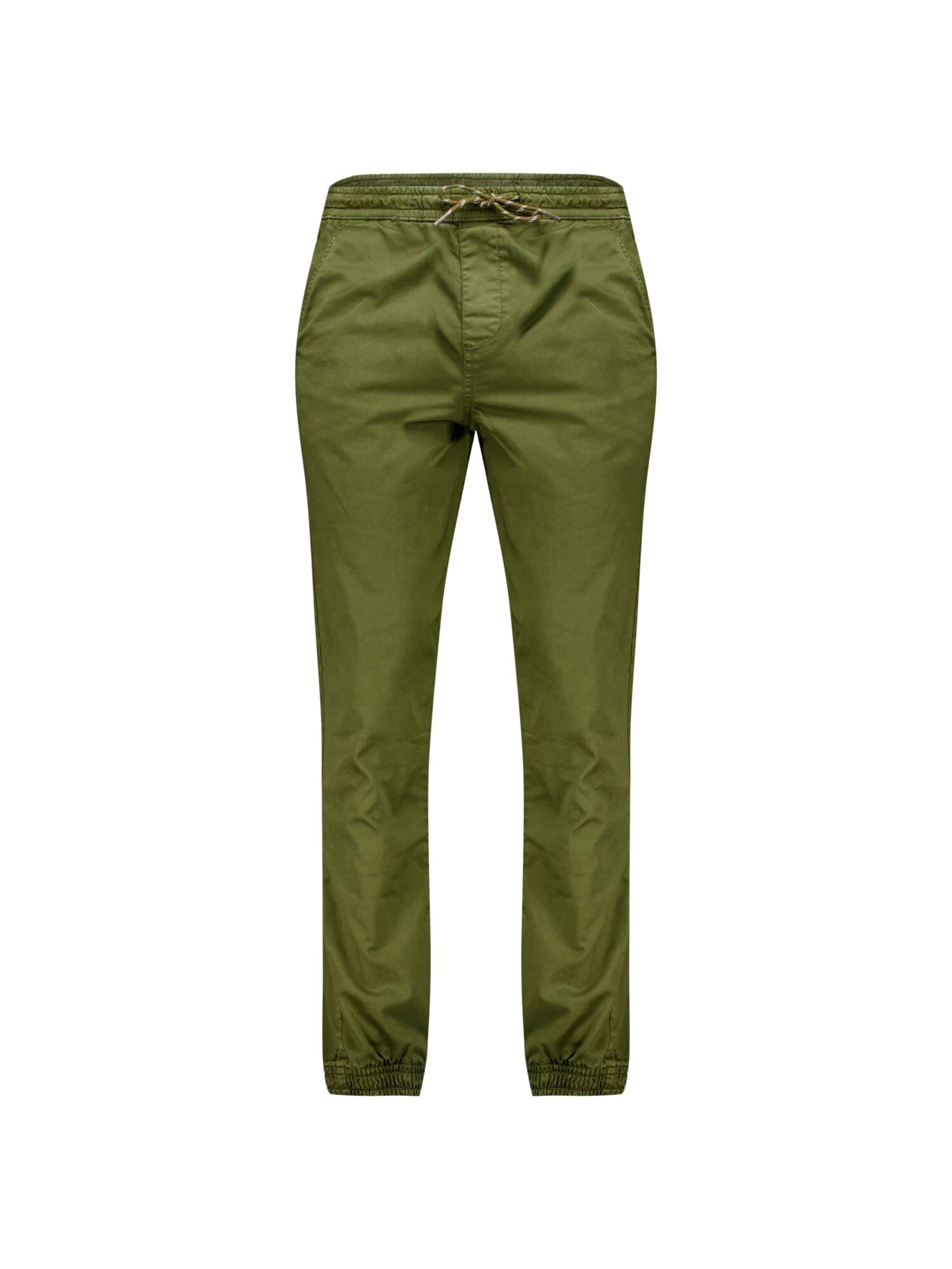 Coupe slim Pantalon Deeluxe en vert : devant
