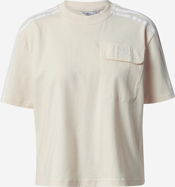 ADIDAS ORIGINALS T-Shirt 'Adicolor Classics Poplin Back Loose' in Beige: predná strana