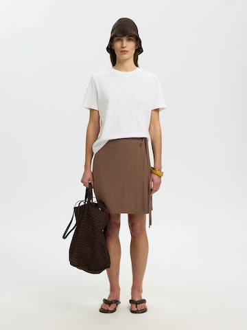 SELECTED Nederdel i brun