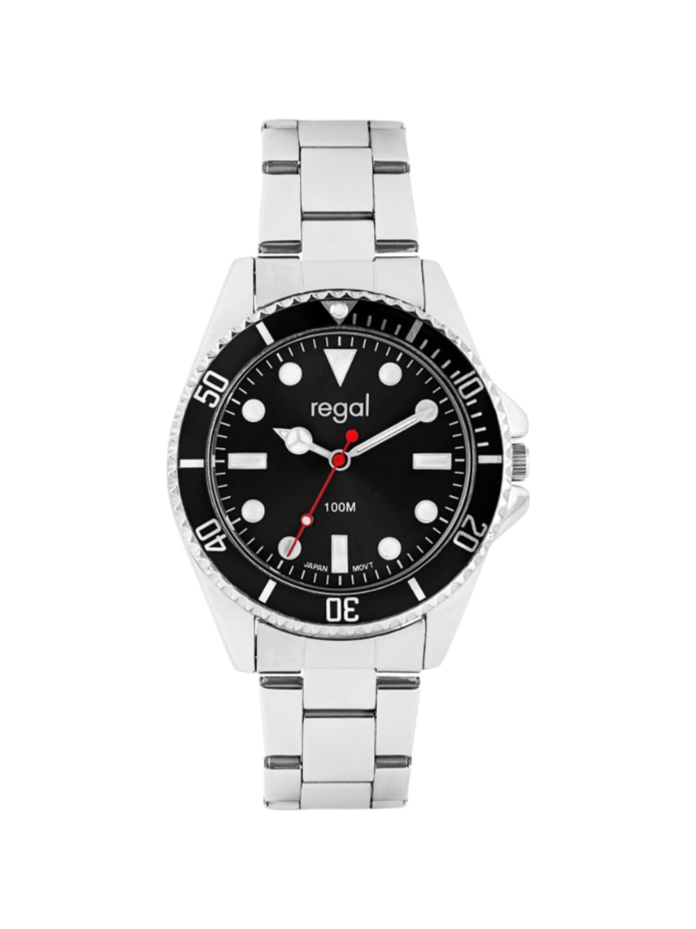 Montre à affichage analogique Lucardi en argent : devant