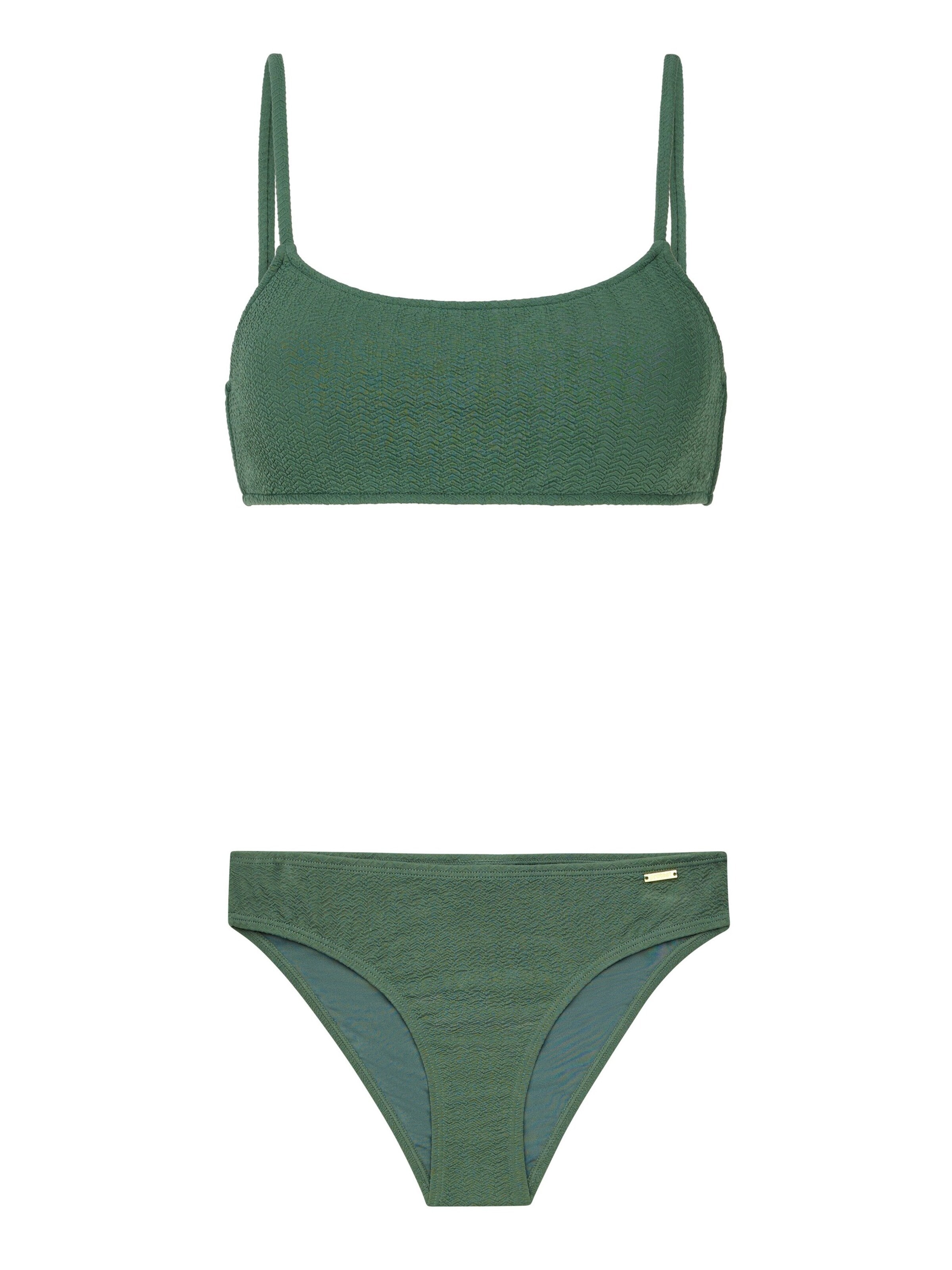 PROTEST Bustier Bikini 'PRTDice' in Groen: voorkant
