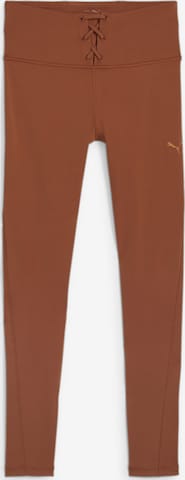 PUMA Skinny Workout Pants in Brown: front