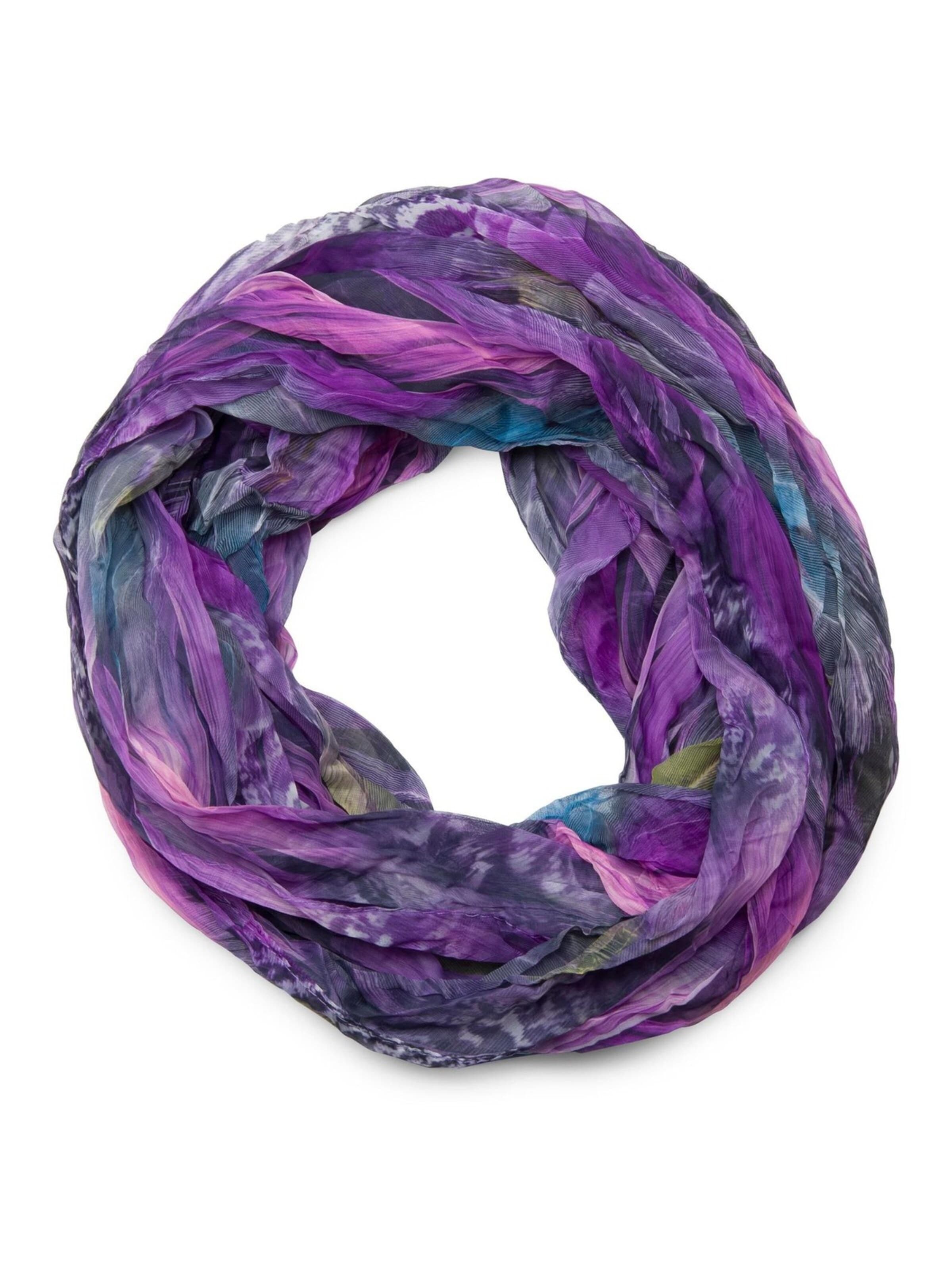 styleBREAKER Schlauchschal 'Loop Schal Feder Muster'‌‌‌‌‌‌‌‌‌‌ in Lila: Vorderseite