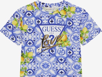 T-Shirt GUESS en bleu : devant