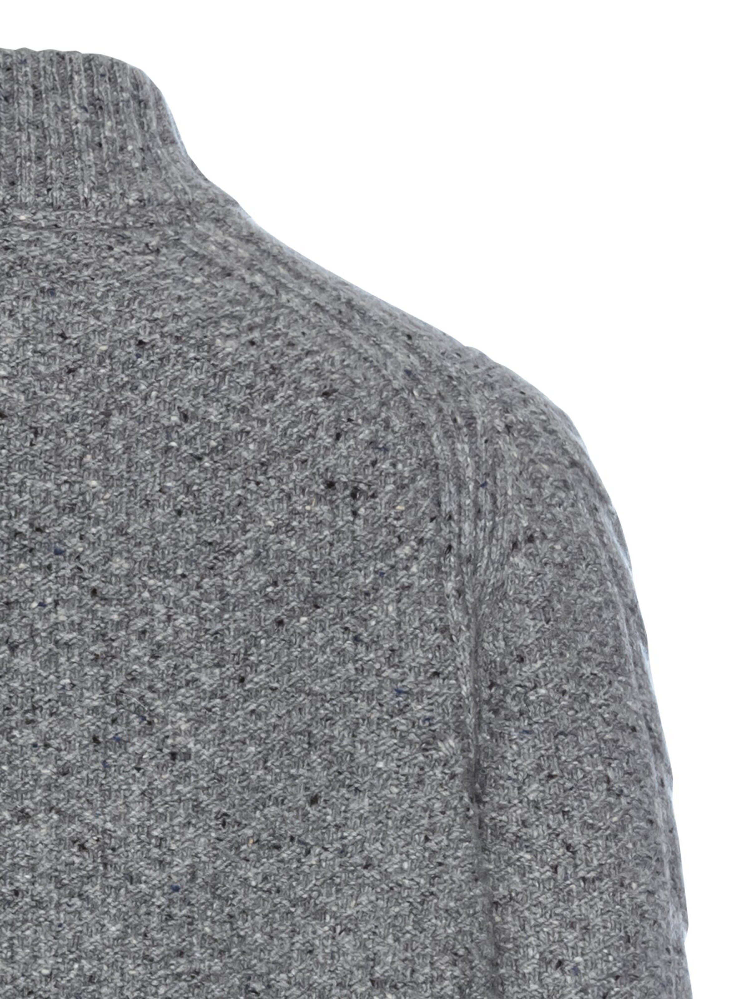 CAMEL ACTIVE Strickpullover mit Troyer-Kragen in Grau