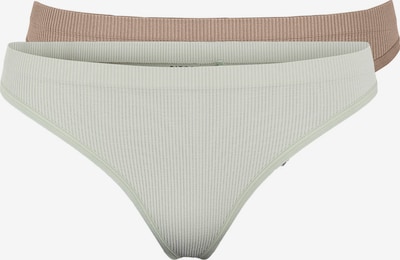 PIECES Tanga gaćice u taupe siva / bijela, Pregled proizvoda