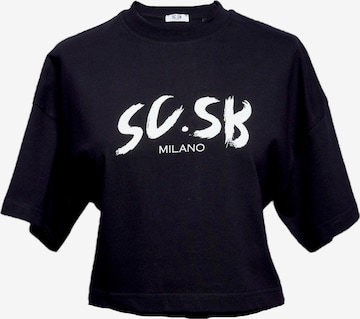 SC.SB Milano Oversizeshirt 'Milano (cropped)' in Schwarz: Vorderseite