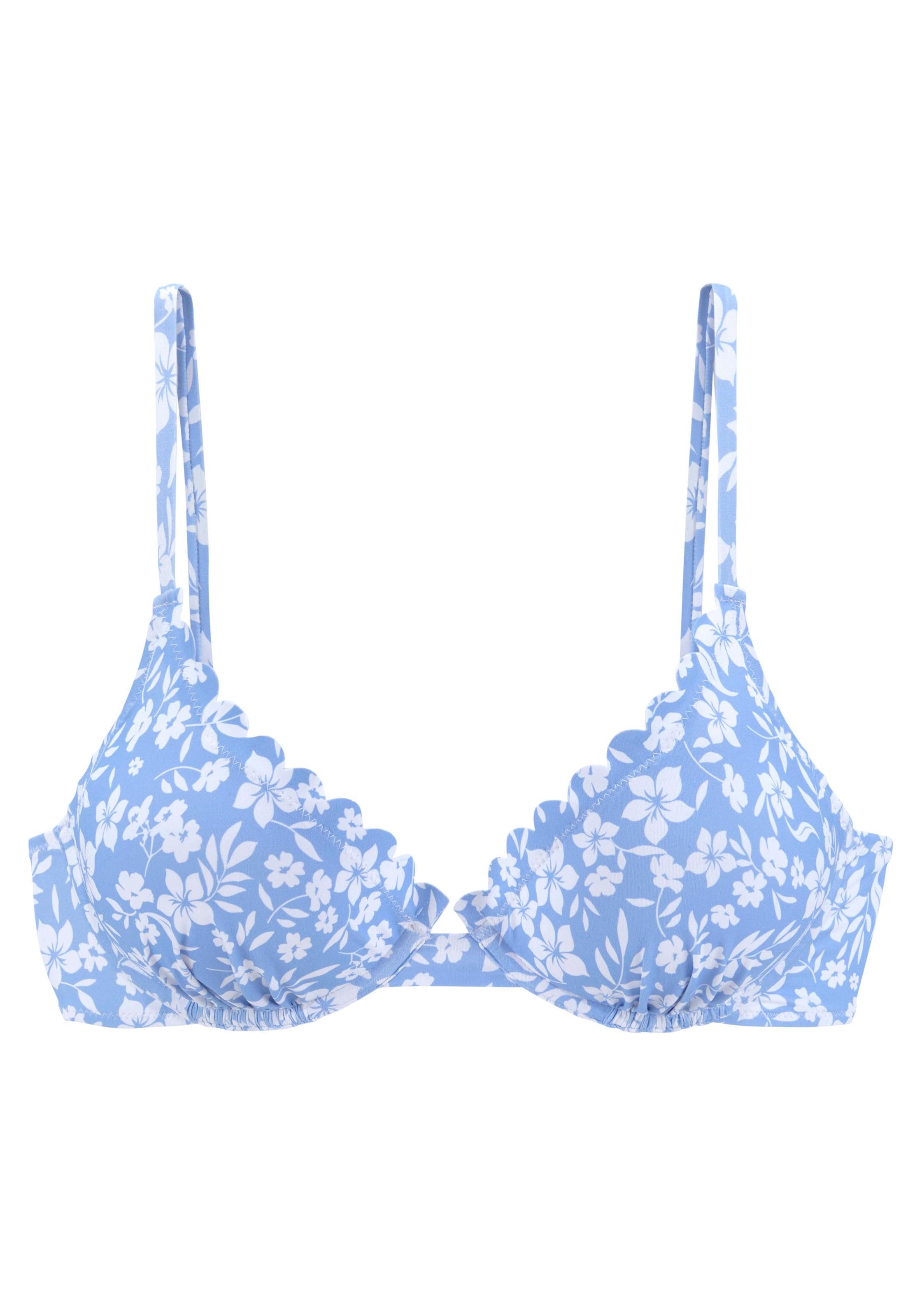 VIVANCE T-shirt Bikini Top in Blue: front