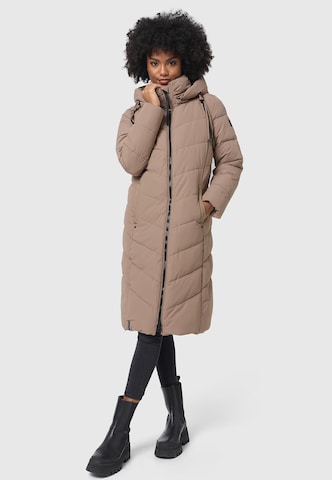 NAVAHOO Winter Coat 'Sahnekatzii XIV' in Brown: front