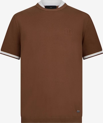 Liu Jo Koszulka 'LIU JO UOMO MAGLIA CHIUSA M/C T-SHIRT' w kolorze brązowy: przód