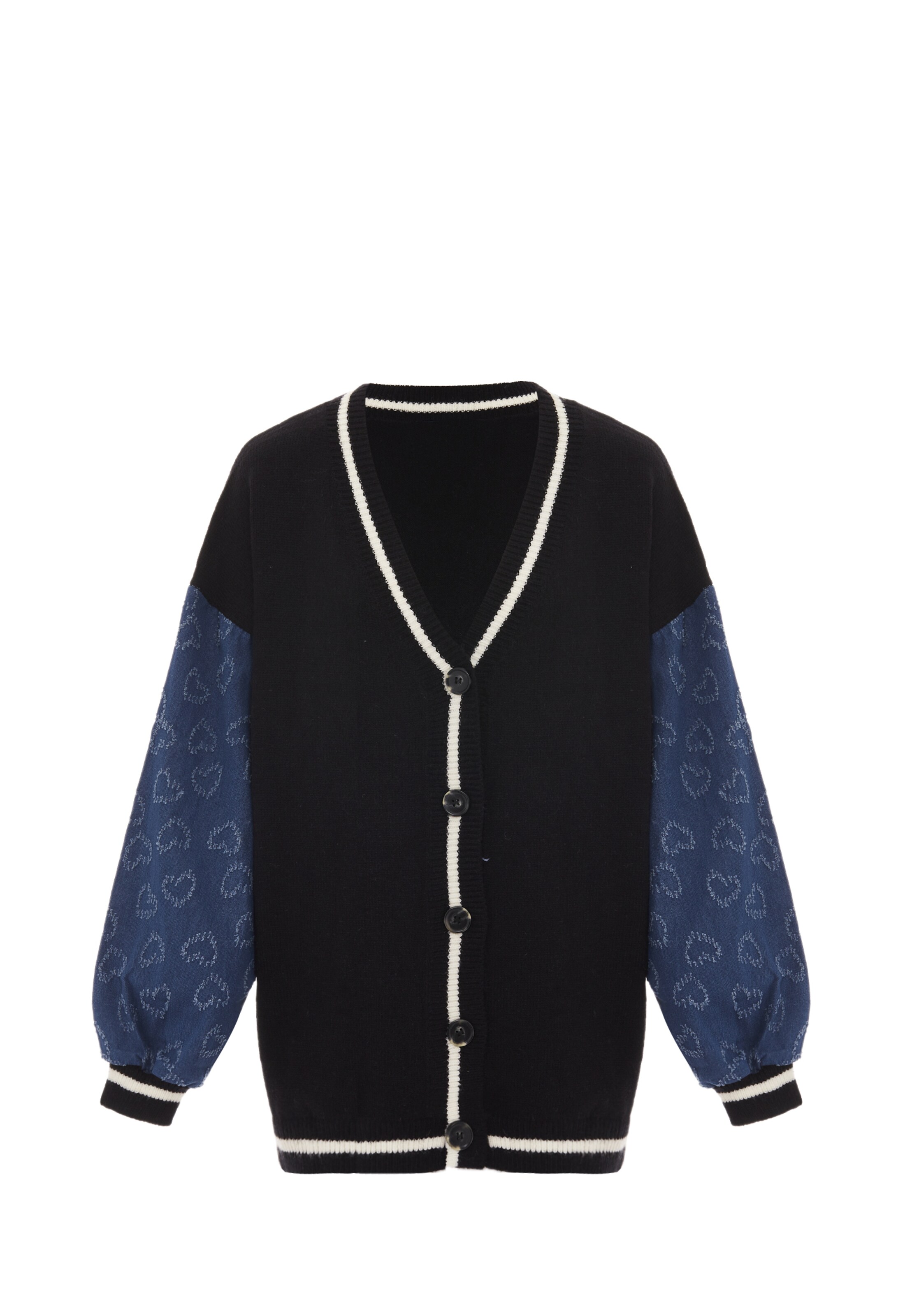 SANIKA - Casaco de malha em azul: frente