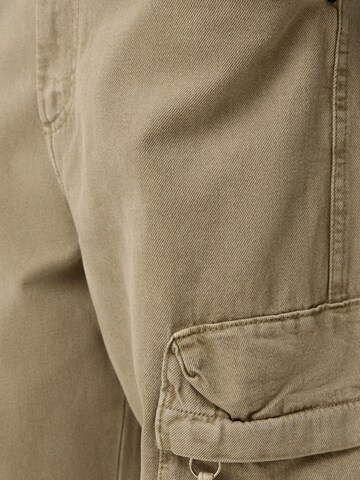 Bershka Loosefit Cargobukser i beige
