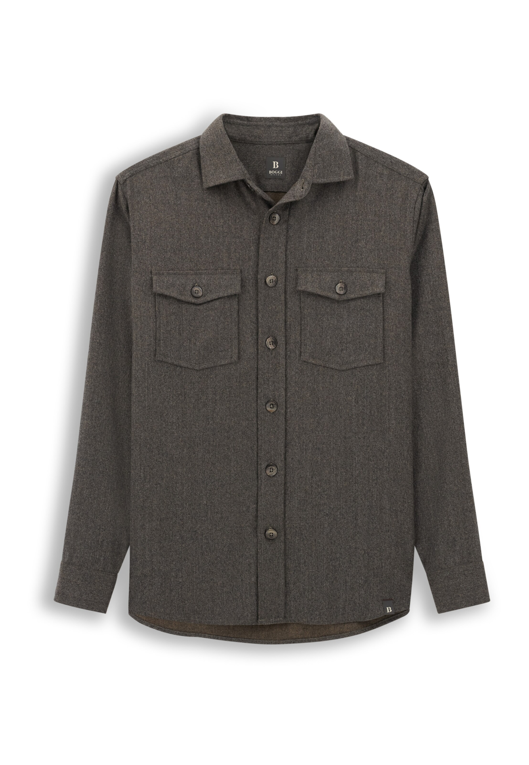 Boggi Milano Shirt in Grijs: voorkant