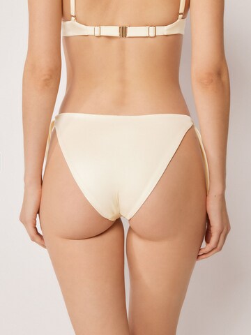 CALZEDONIA Bikini Bottoms 'Shiny Satin' in Beige