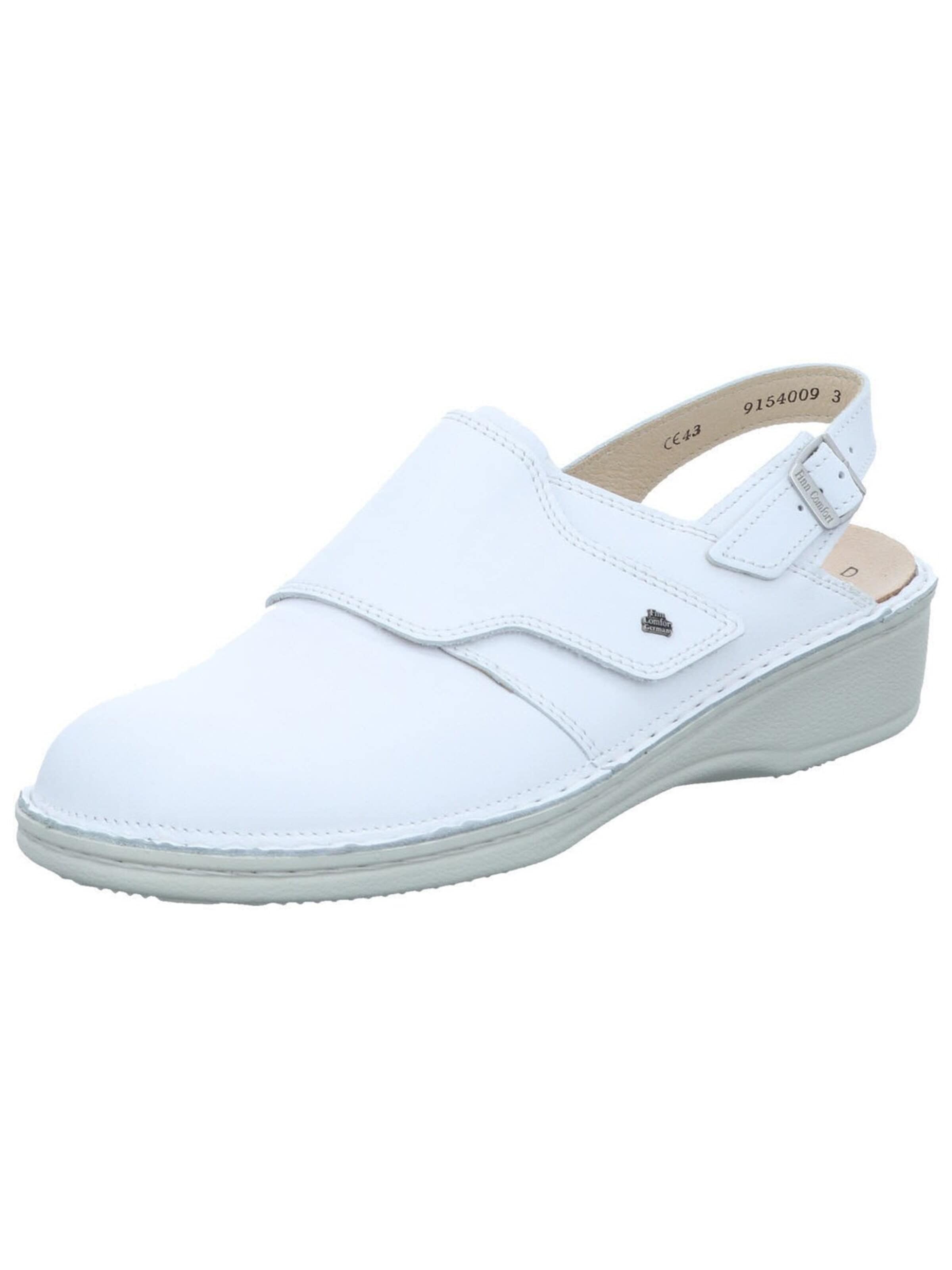 Finn Comfort - Sandalias 'Sandalette Damen 02525 001000 Echtleder in weiß' en blanco: frente