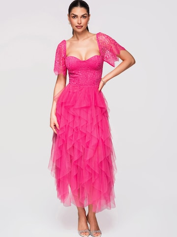 Ombre Evening Dress in Pink: front