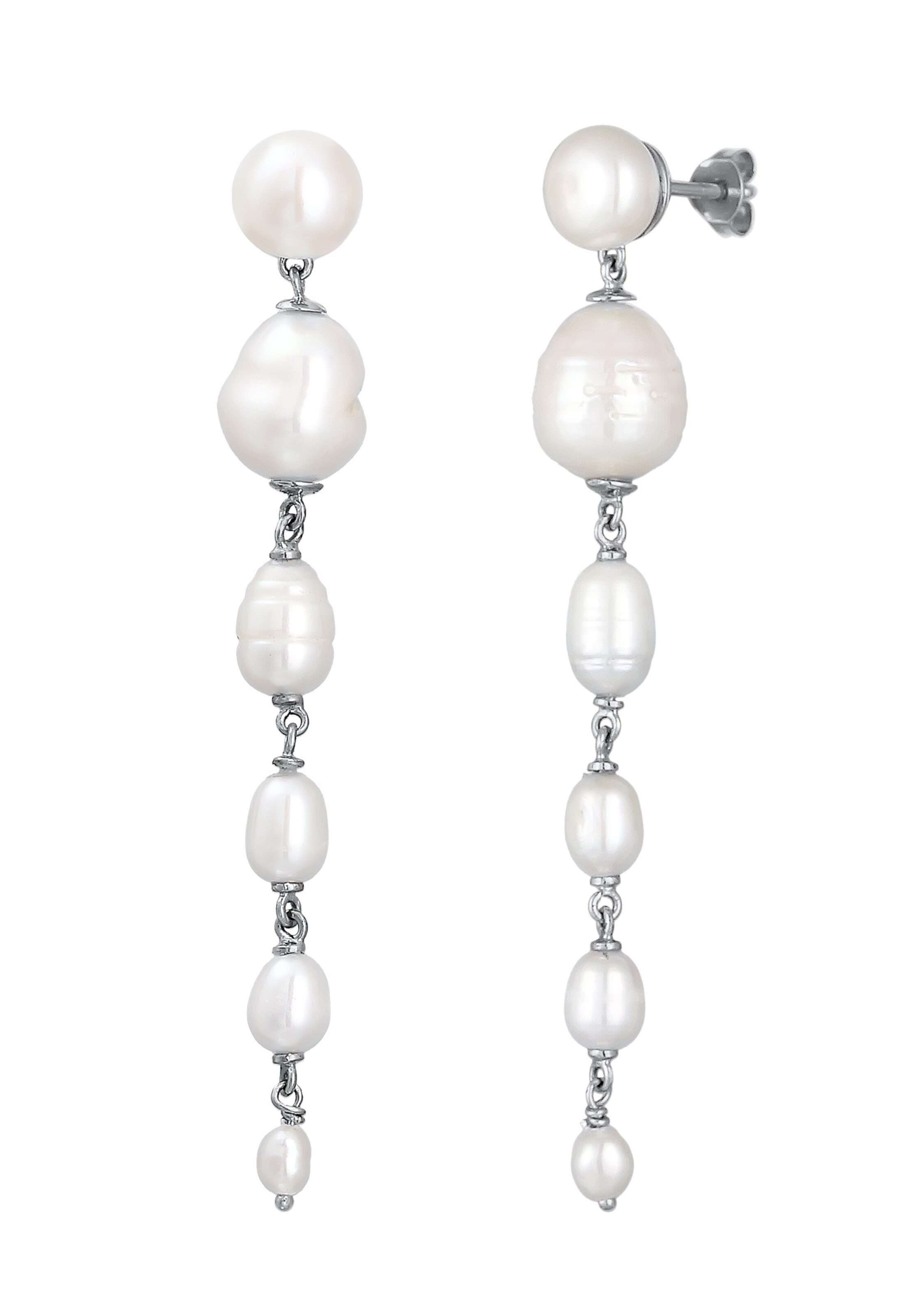 ELLI Ohrringe 'Perle' in Silber: Vorderseite