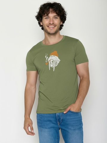 Maglietta ' Guide Smokey Walrus ' di GREENBOMB in verde: frontale