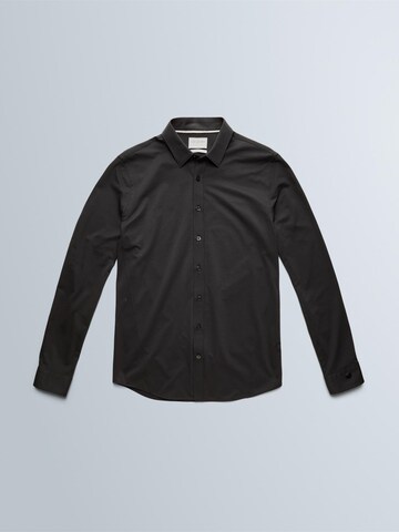 CAST IRON Slim fit Overhemd 'Shirt in jersey with Kent collar' in Grijs