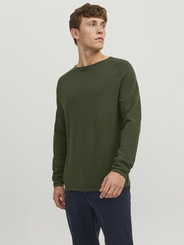 JACK & JONES Regular fit Tröja 'Hill' i grön: framsida