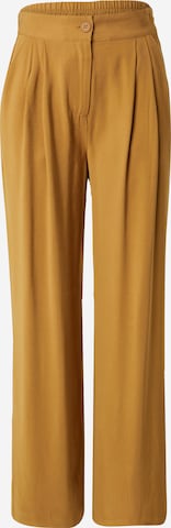 modström Wide leg Pleat-Front Pants 'Fanya' in Brown: front