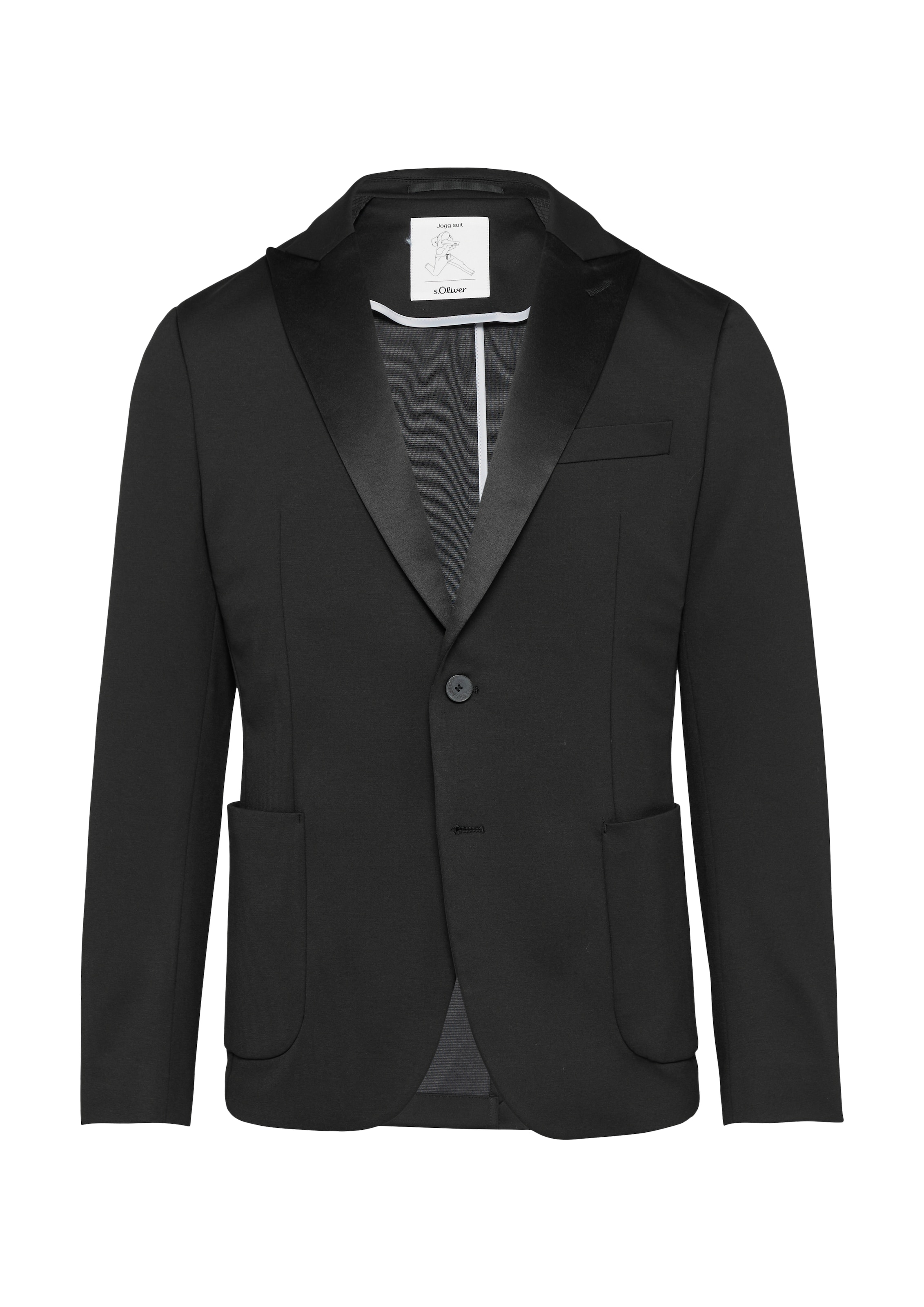 s.Oliver BLACK LABEL Regular Fit Sakko in Schwarz: Vorderseite