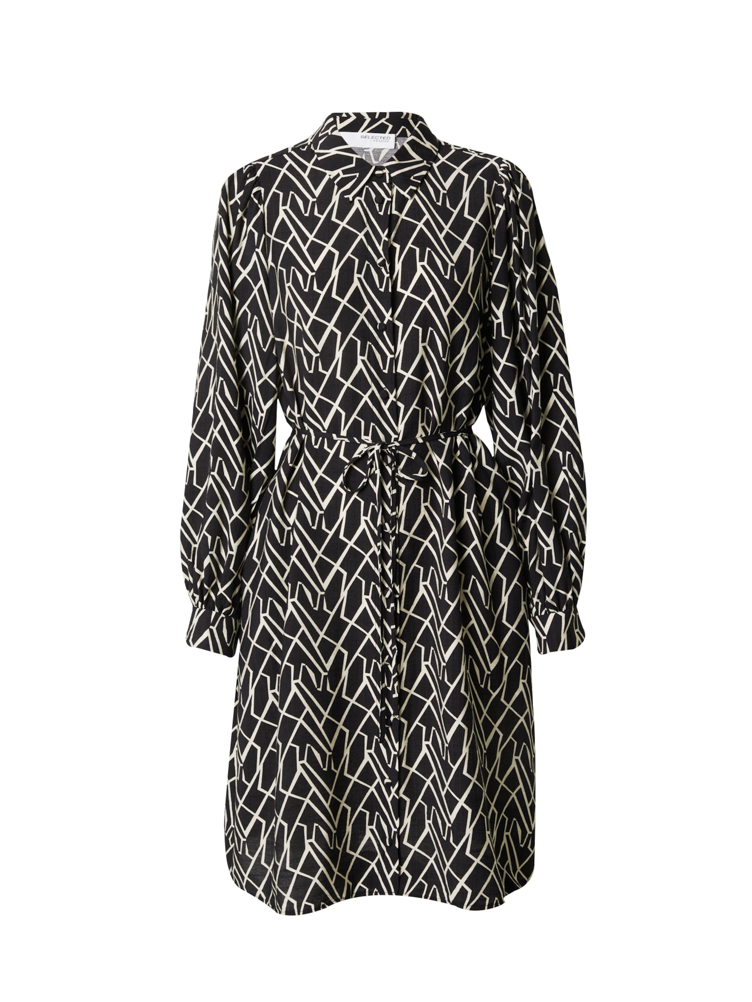 Robe-chemise 'Peppi-Tonia' SELECTED en noir : devant