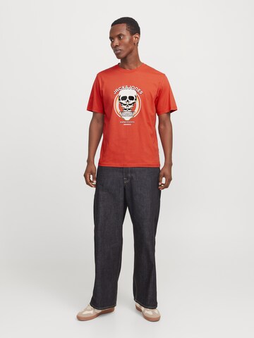 JACK & JONES Shirt 'JORAnatomy Skull' in Orange