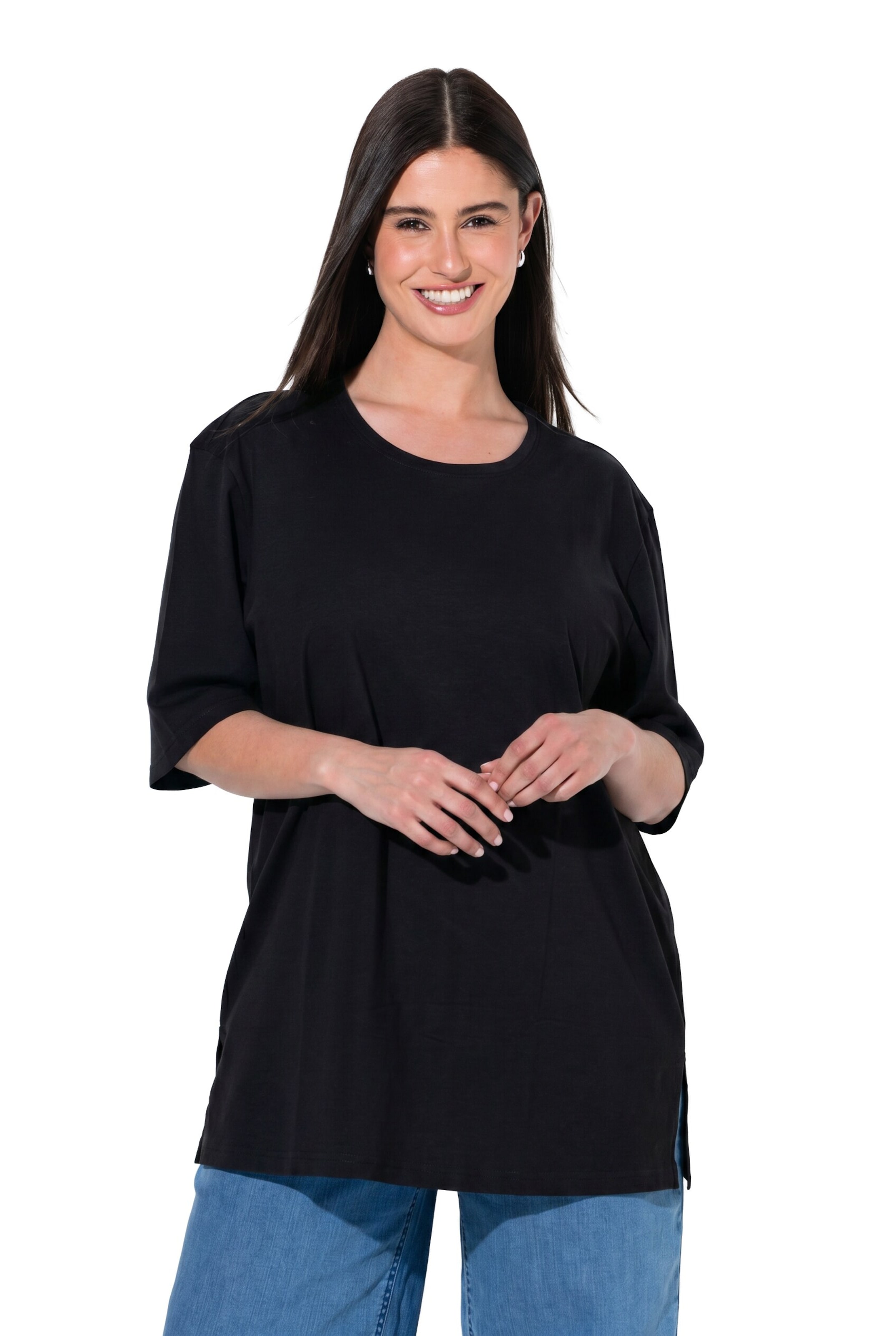 Ulla Popken Shirt in Schwarz: Vorderseite