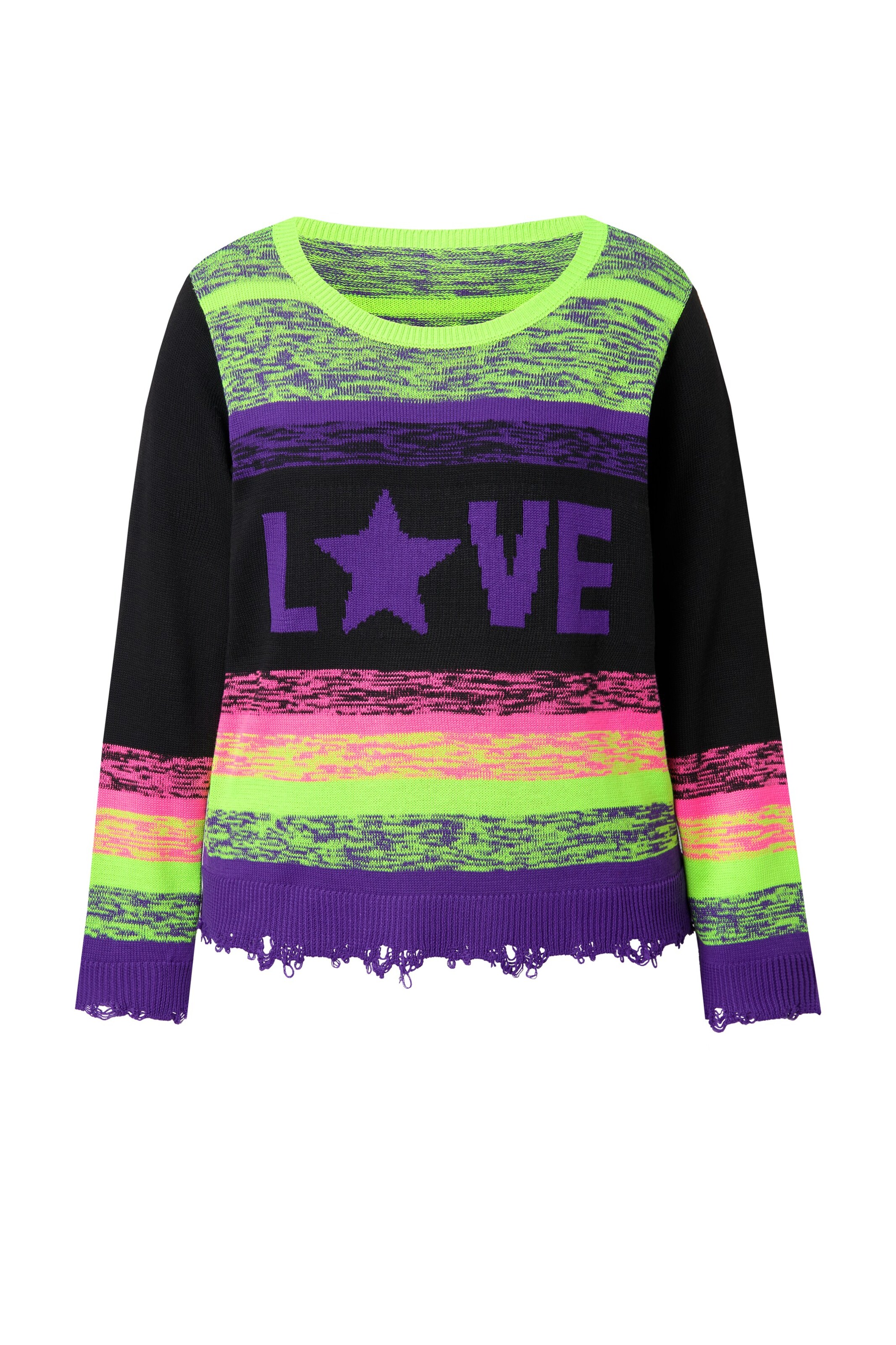 Angel of Style Pullover in grün / lila / pink / schwarz, Produktansicht