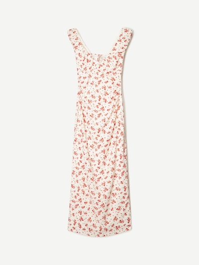 Bershka Letnia sukienka w kolorze zielony / czerwony / pastelowa czerwień / białym, Podgląd produktu