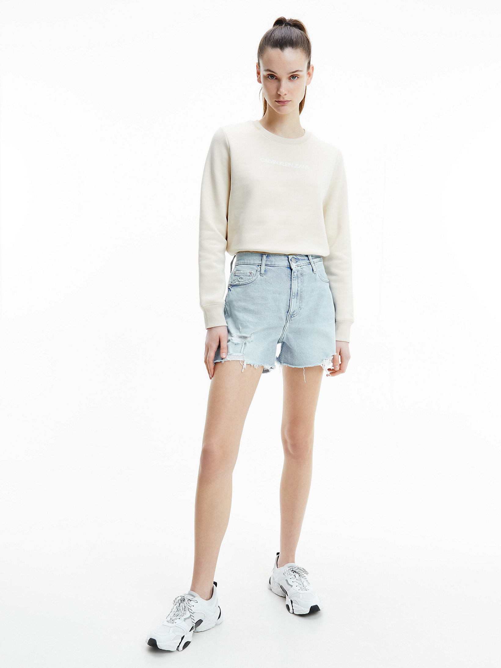 Calvin Klein Jeans Sweatshirt in Weiß 